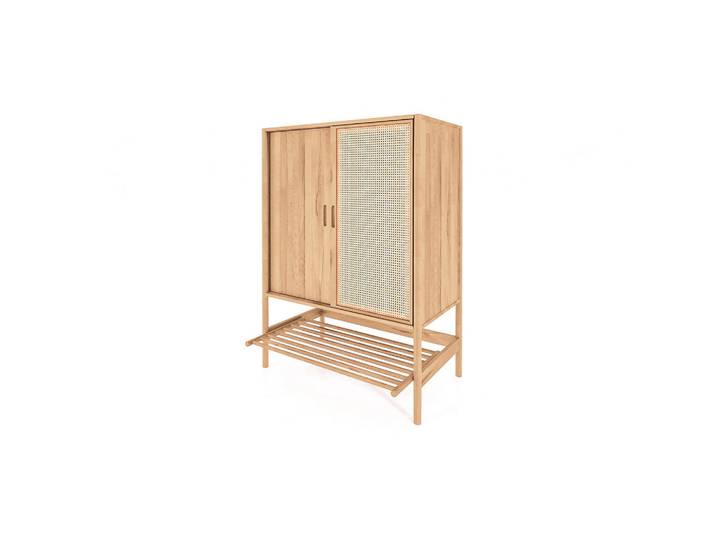 byoak Kommode mit Regal INA Kernbuche, Creme, Holz, 108x150x46 cm, Kleinmöbel, Kommoden, Highboards