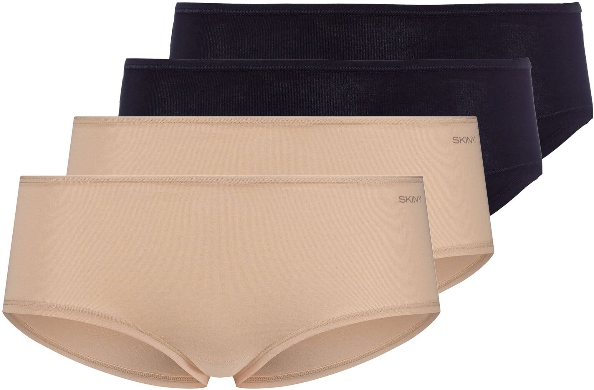 Panty SKINY "Panty Advantage Cotton Stretch Panty 4P 4er Pack", Damen, Gr. L, 4 Stk., bunt (schwarz, beige), Unterhosen Panty