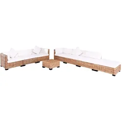 vidaXL Sofagarnitur 27-tlg. Natürliches Rattan