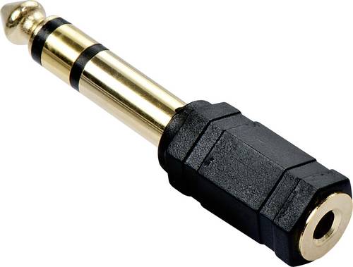 LINDY 35620 Klinke Audio Adapter [1x Klinkenstecker 6.35 mm - 1x Klinkenbuchse 3.5 mm] Schwarz