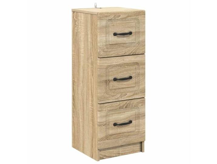 Todiikf Schubladenschrank Sonoma-Eiche 33x34,5x87 cm Kommode Holzwerkstoff Kompakter Beistellschrank mit 3 Schubladen für Wohnzimmer und Flur, stabile Bauweise mit 60 kg Belastbarkeit.