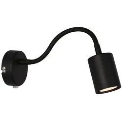 Nordlux Wand-Aufbaustrahler EXPLORE FLEX ARM, IP20, GU10, mit Schalter + 150cm Euro-Steckerkabel, schwarz NORD-2113261003