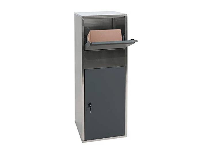 Mendler Paketkasten HWC-G80 - Edelstahl anthrazit Paketbox, Standbriefkasten, Paketbriefkasten, Größe, XL