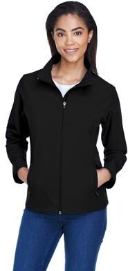 Team 365 TT80W Women's Leader Soft Shell Jacket in Black size XL
