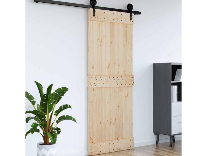 vidaXL Glatte Tür NARVIK 90x210 cm Massivkiefer (Unbehandelt) Natur