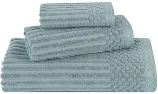 Blue Nile Mills Modern Ribbed Cotton Quick-Dry 3 Piece Towel Set
