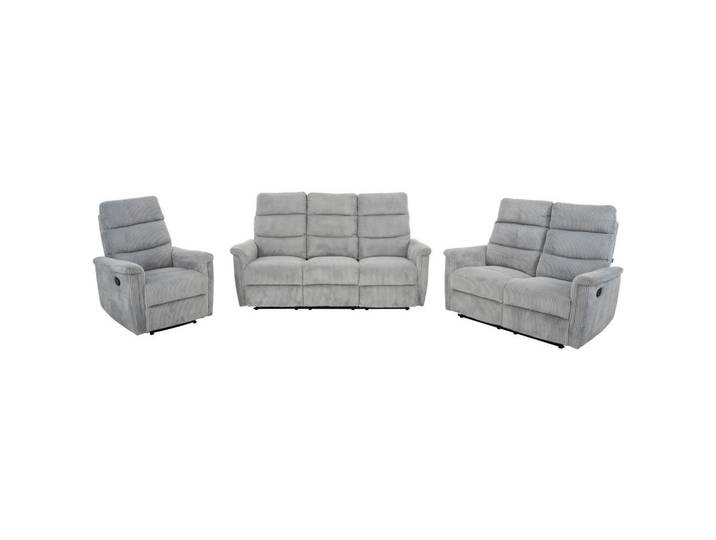 Livetastic Sitzgarnitur, Hellgrau, Kunststoff, 3-teilig, 78x131x184 cm, Wohnzimmer, Sofas & Couches, Sitzgarnituren