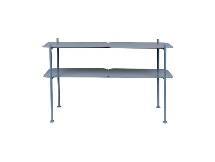 Console en métal bleu, avec rangement, modulaire, droite - Zuiver