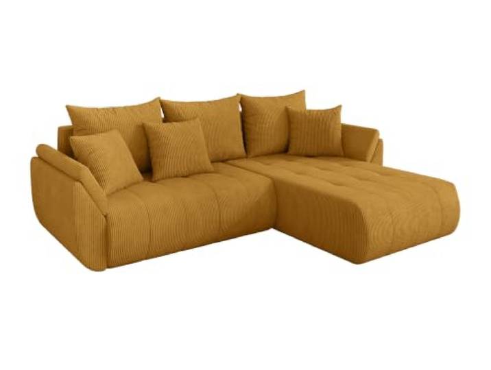 ALTDECOR Ecksofa mit Schlaffunktion L-Form TOKO-L 277x194x86 - Senfgelb Corner Sofa Bett Eckcouch Couch Wohnlandschaft Cauchsofa