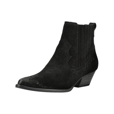 Bikerboots PAUL GREEN "Paul Green Stiefelette Veloursleder", Damen, Gr. 37, schwarz, Veloursleder, Schuhe Bikerboots
