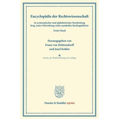 Encyklopädie der Rechtswissenschaft, Taschenbuch von , Duncker & Humblot, 978-3-428-16514-8