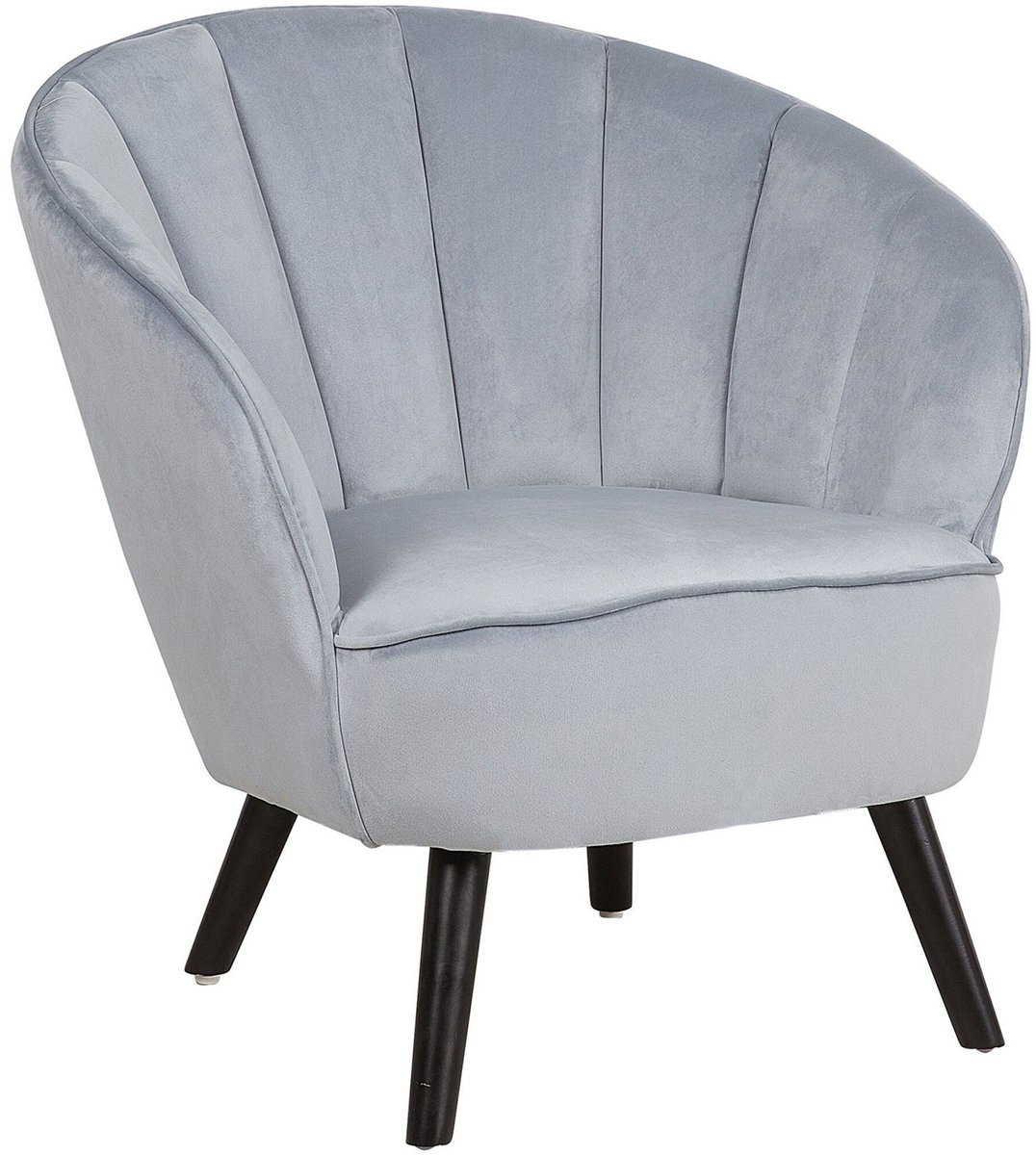 Beliani DALA Fauteuil - Lichtgrijs - Fluweel - Retro