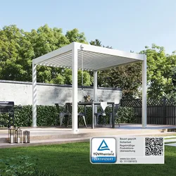 Weide Classic Pavillon Terrassenüberdachung Aluminium 3 X 3 M Weiß
