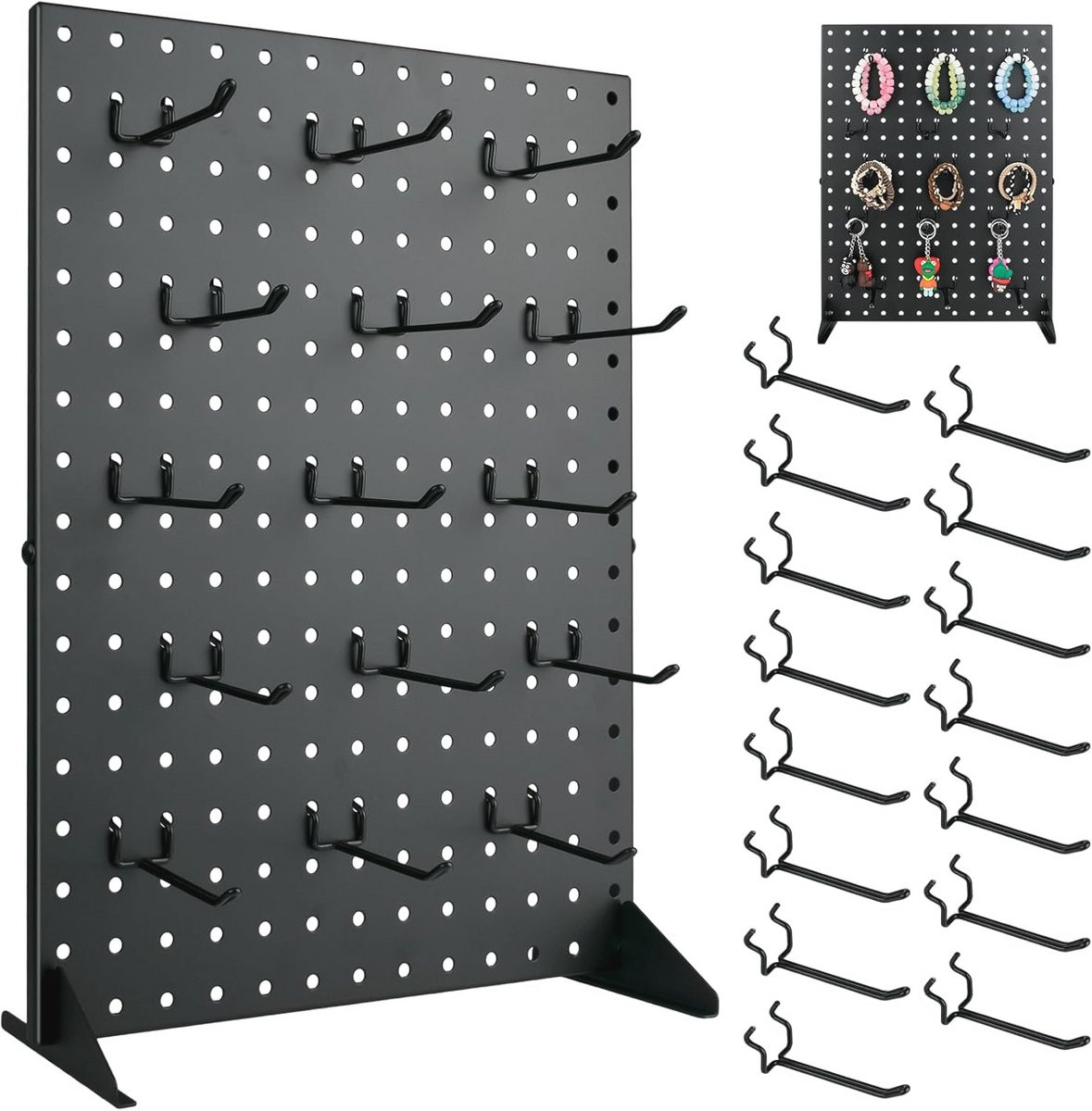 Metalen Pegboard Display Stand met 15 Haken voor Accessoires en Retail