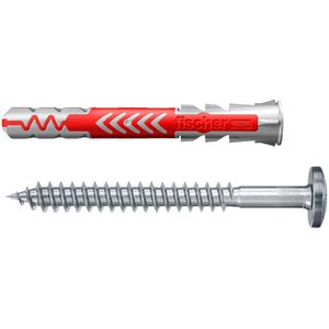 Fischer Schrauben-Dübel-Set 553880, Ready2Fix Fensterschutz, 7x105mm Universaldübel & Schrauben, 6-teilig