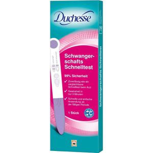 Duchesse Schwangerschaftstest Schnelltest, 99% zuverlässig, 20 mIU/ml, Ergebnis in 3 min, Teststreifen