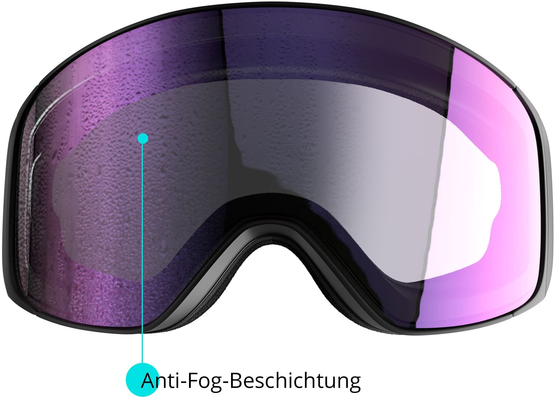Skibrille YEAZ "Ski- und Snowboard-Brille violett/weiss STEEZE", lila, Sportbrillen
