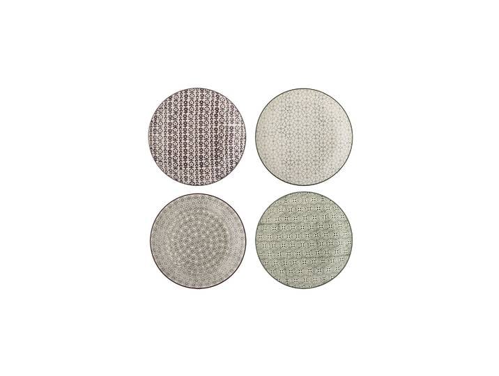 Assiette Lot de 4 en grès multicolore Karine