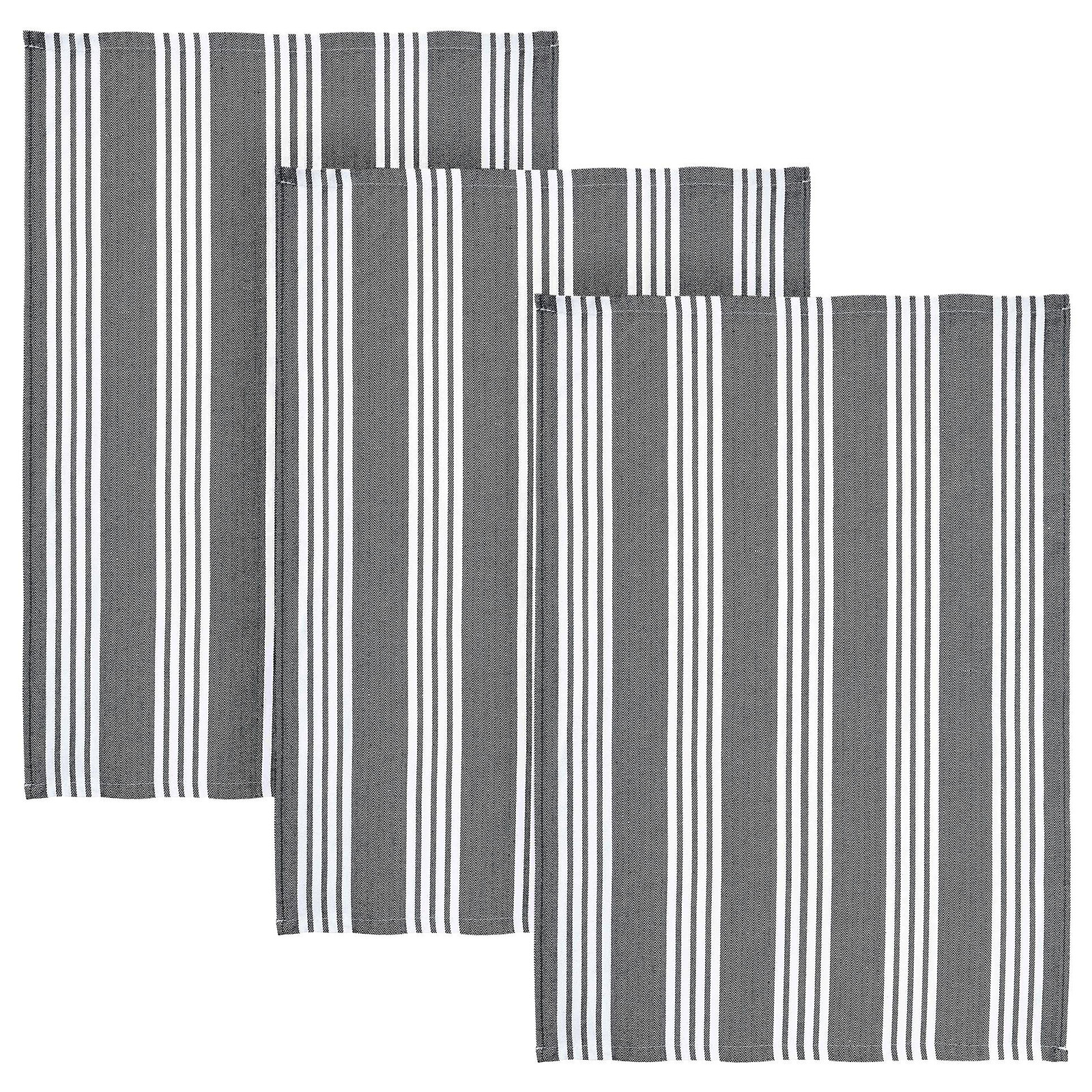 home24 Theedoeken LOFT set van 3, grijs gestreept, B: 50 cm, H: 67 cm
