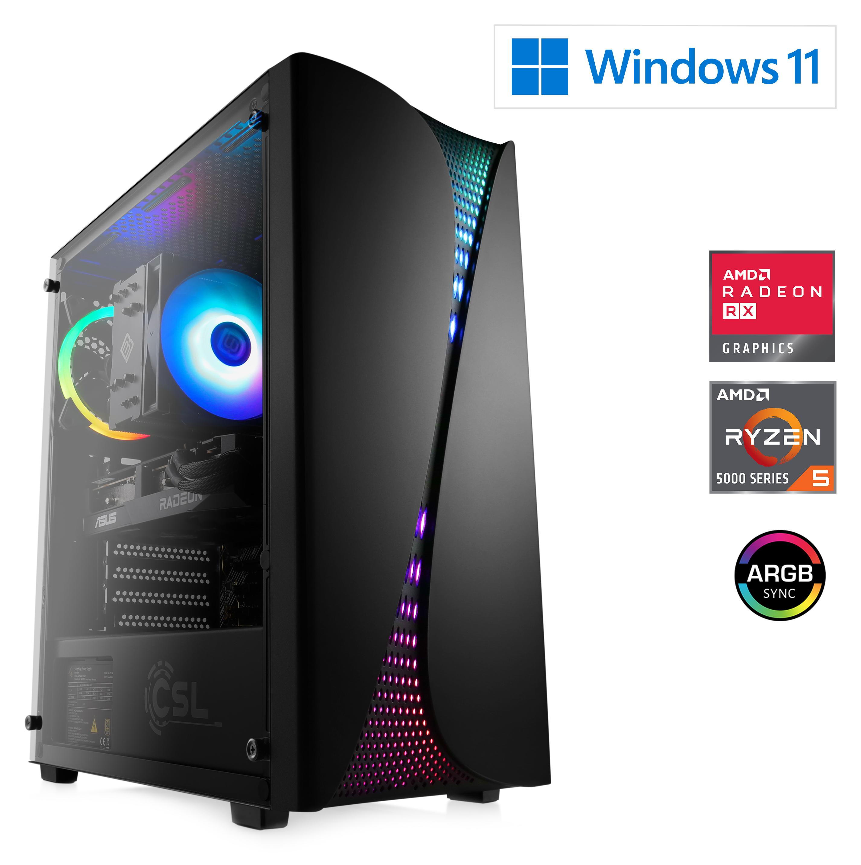 Gaming PC M13970H / AMD Ryzen 5 5500, 6x 3600 MHz / AMD RX9060 / 16 Go DDR4 RAM / M.2 SSD 500 GB - Windows 11 Home