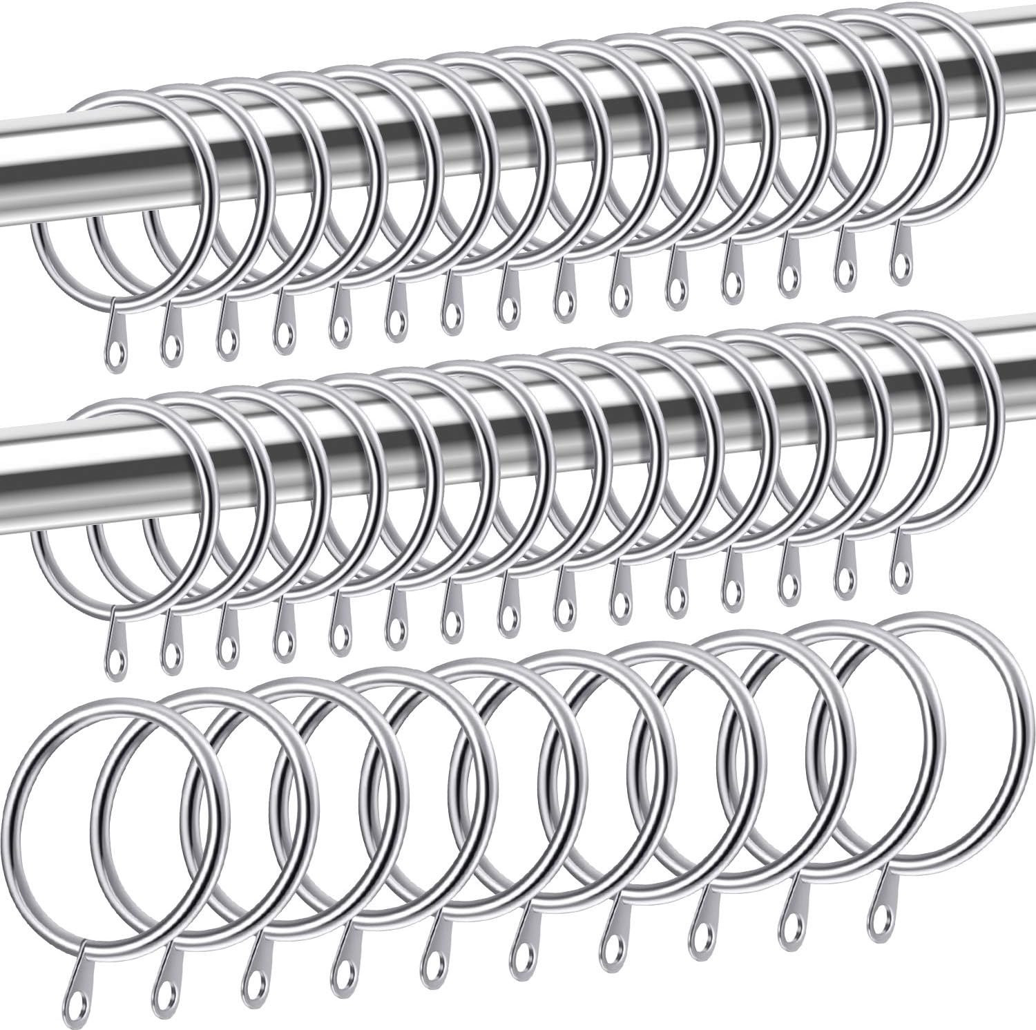 40 stuks metalen gordijnringen met oogje - Zilver - Binnendiameter: 3 cm