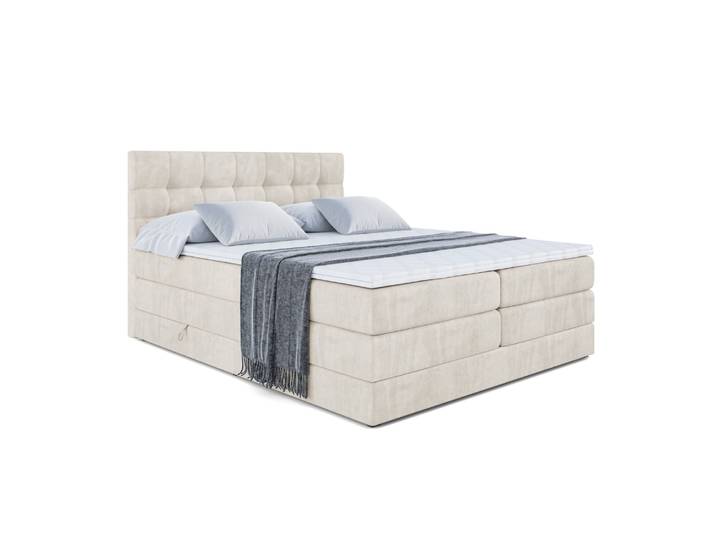 Boxspringbett BERO KING 200x200 cm Beige - Casablanca 2301