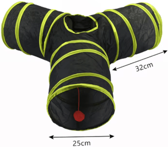Inspire Picks Collapsible Cat Tunnel Play Tube Cat Tunnel For Indoor & Outdoor Exercise, Hiding & Interactive Play black Green Y