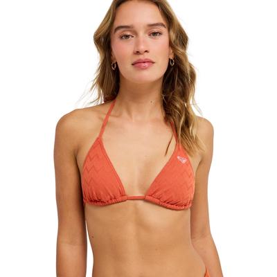 Triangel-Bikini-Top ROXY "Current Coolness Tiki Tri", Damen, Gr. S, orange (ginger spice), Obermaterial: 91% Nylon, 9% Elasthan., Bikini-Oberteile