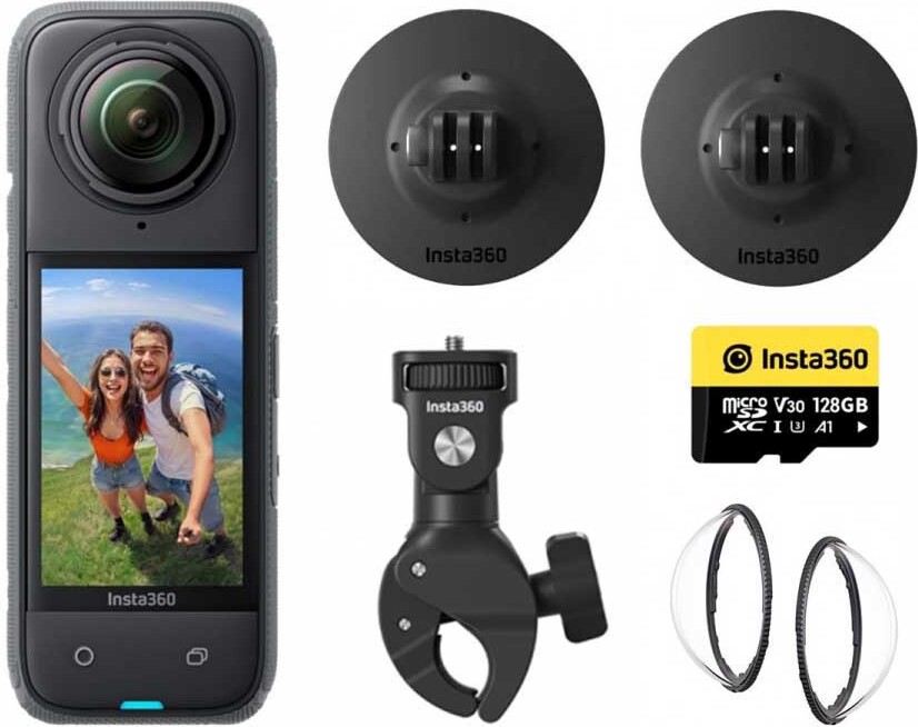 Insta360 X4 Motorrad-Bundle, 8K Ultra HD, CMOS, 72 MP, 120 fps, WLAN, Bluetooth