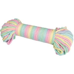 Rayher Makramee-Garn 44006990, 3mm x 30m, 100% Baumwolle, regenbogen