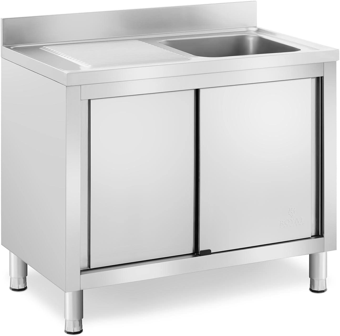 Spülenschrank mit 1 Becken aus Edelstahl 400 x 400 x 240 mm