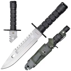Überlebensmesser mit Tasche und Gürtelbefestigung