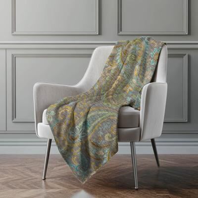 Addison Rugs Premium Machine Washable Paisley Sherpa Throw Blanket