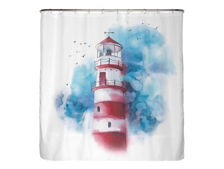 Rideau de douche anti-moisissures Phare Microfibre Multicolore 180 x 200cm
