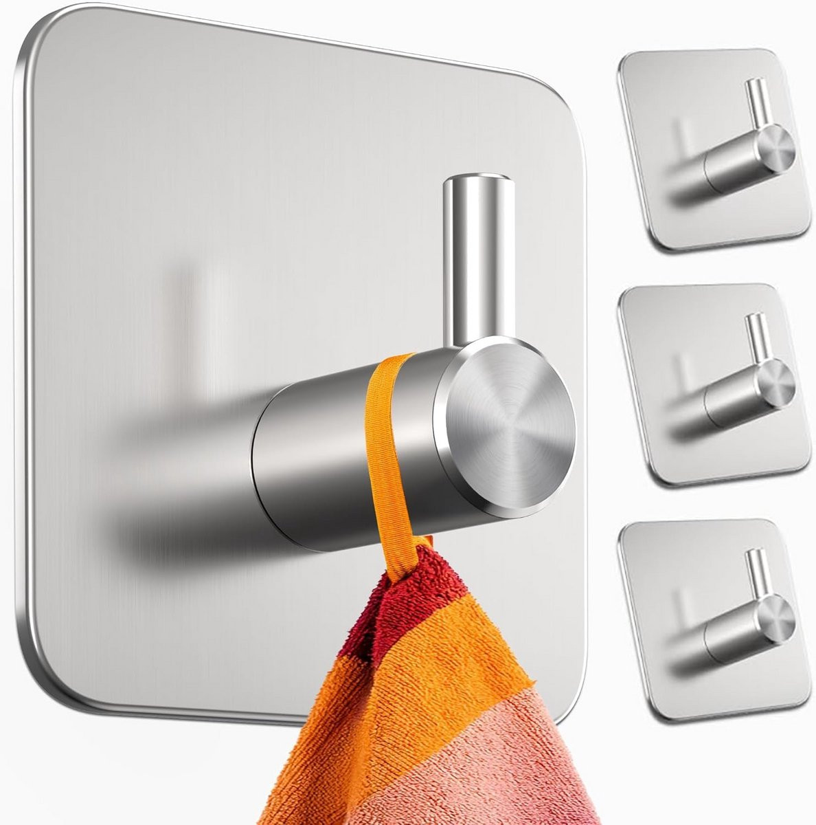 Set van 4 zelfklevende wandhaken voor keuken, badkamer en deur - Max. 8 kg