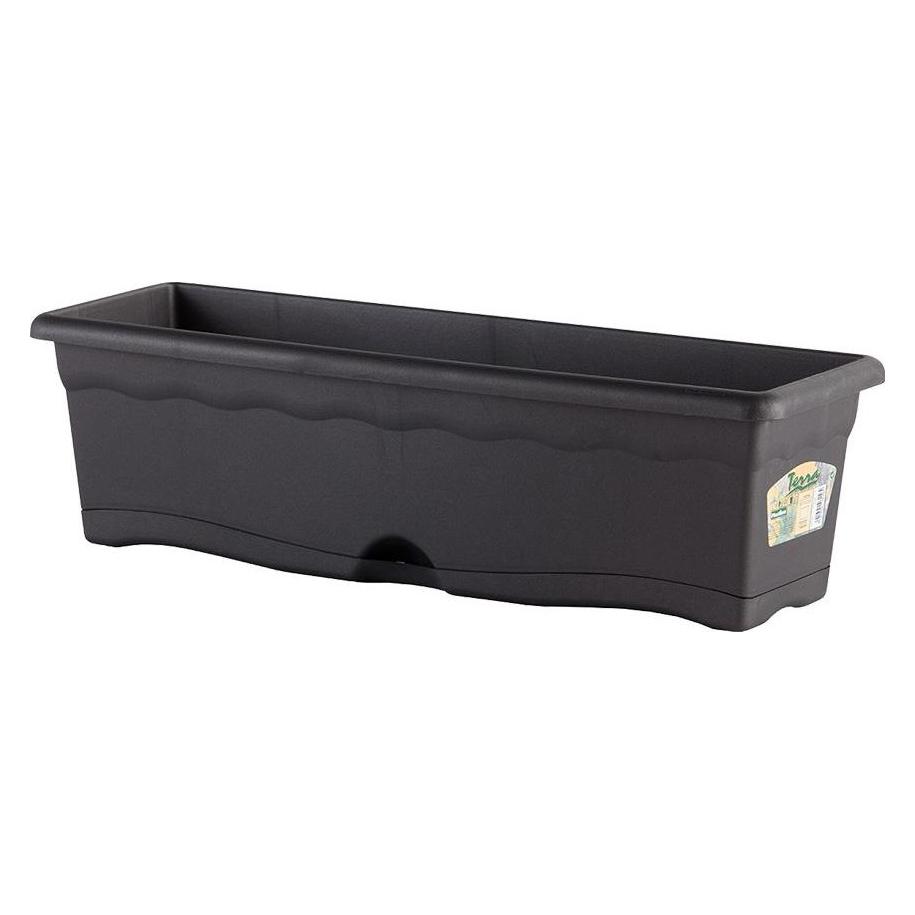 Plastiken Blumenkasten mit Unterteller Anthrazit Polypropylen 60 x 20 cm (45269455)