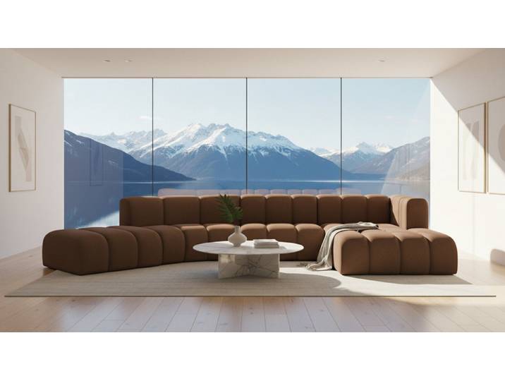 Kaiser Möbel Ecksofa Velours Grand L Round moderne modulare Designer-Sofa, Ecksofa, halbkreisförmiges Design,Premium-Velours Salvador