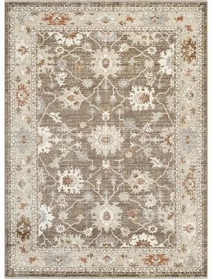 Abani Rugs Alara ALA120A Traditional Taupe Cream Vintage Medallion Floral Area Rug
