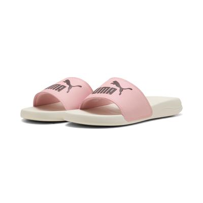 Badesandale PUMA "POPCAT 20 BX", Damen, Gr. 39, Textil, rosa (rosy outlook, chocolate braun, alpine snow), Synthetik, unifarben, Schuhe, für Strand, Pool und Freizeit, mit weichem Textil-Innenmaterial