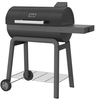 Feasto Barrel Charcoal Grill With Side Shelf and Wheels