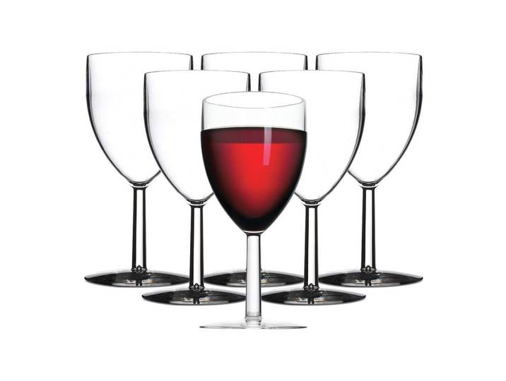 KUNSTSTOFF-ROTWEINGLÄSER Outdoor transparent 300 ml 6er Set