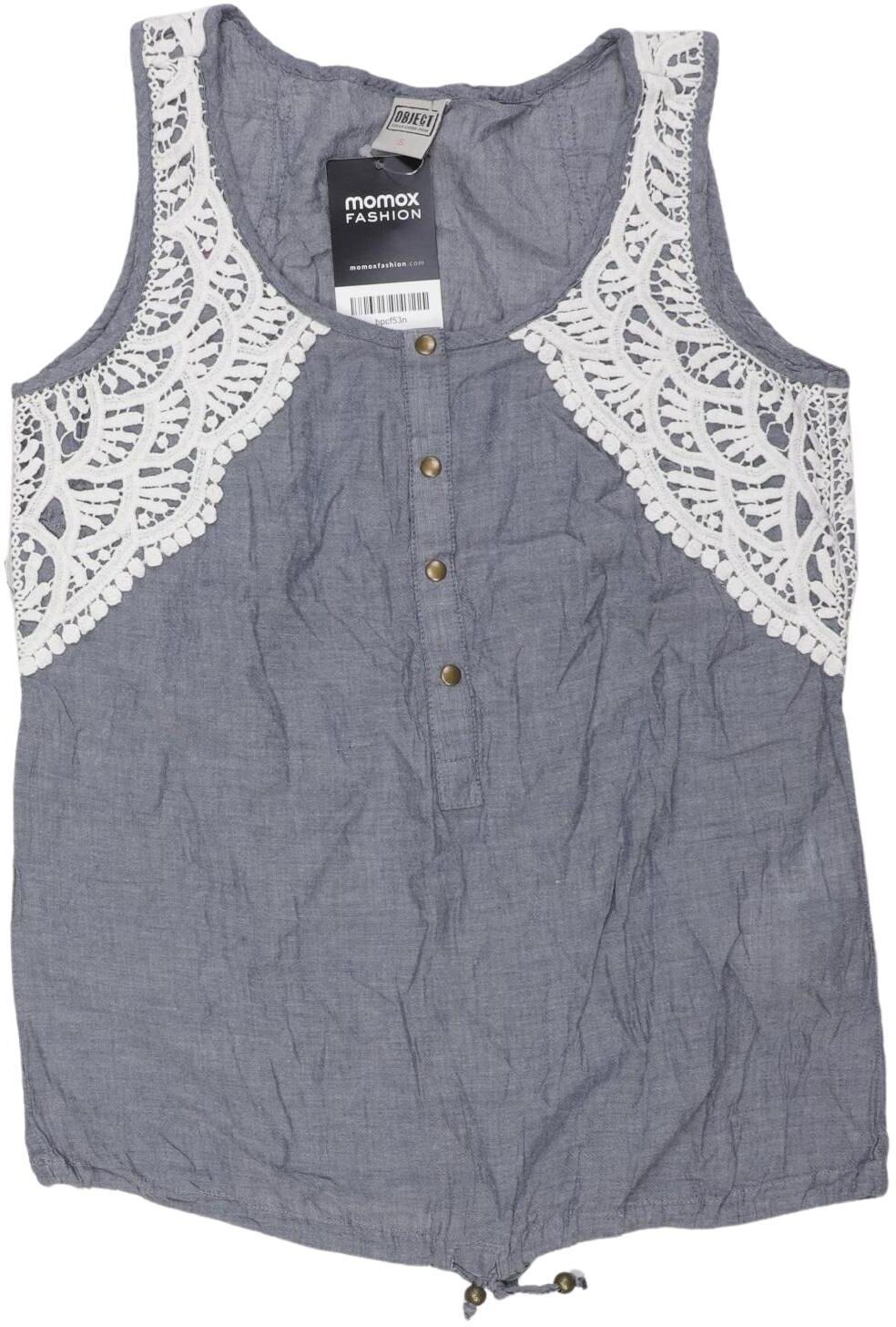 Object Damen Top, Grau, Gr. S, Baumwolle - Second Hand