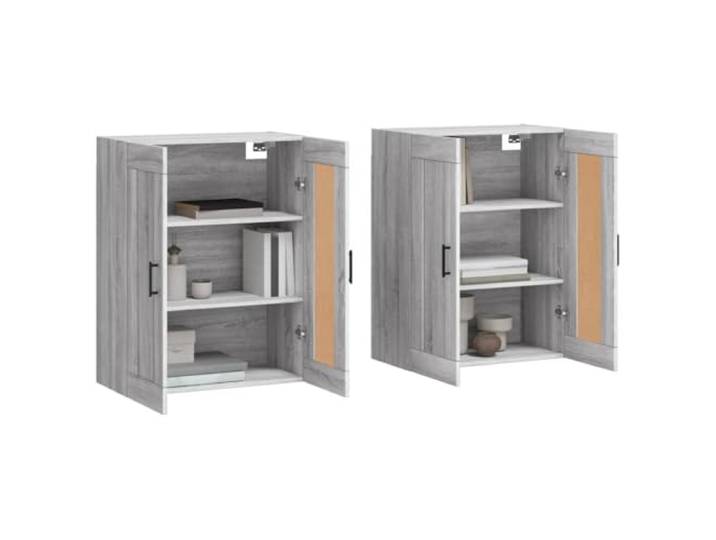 KTHLBRH Wandschränke 2 Stück Grau Sonoma Holz mehrschichtig 69,5 x 34 x 90 cm. Jedes Möbelstück, Wandmontage, großer Stauraum, vielseitig für zu Hause