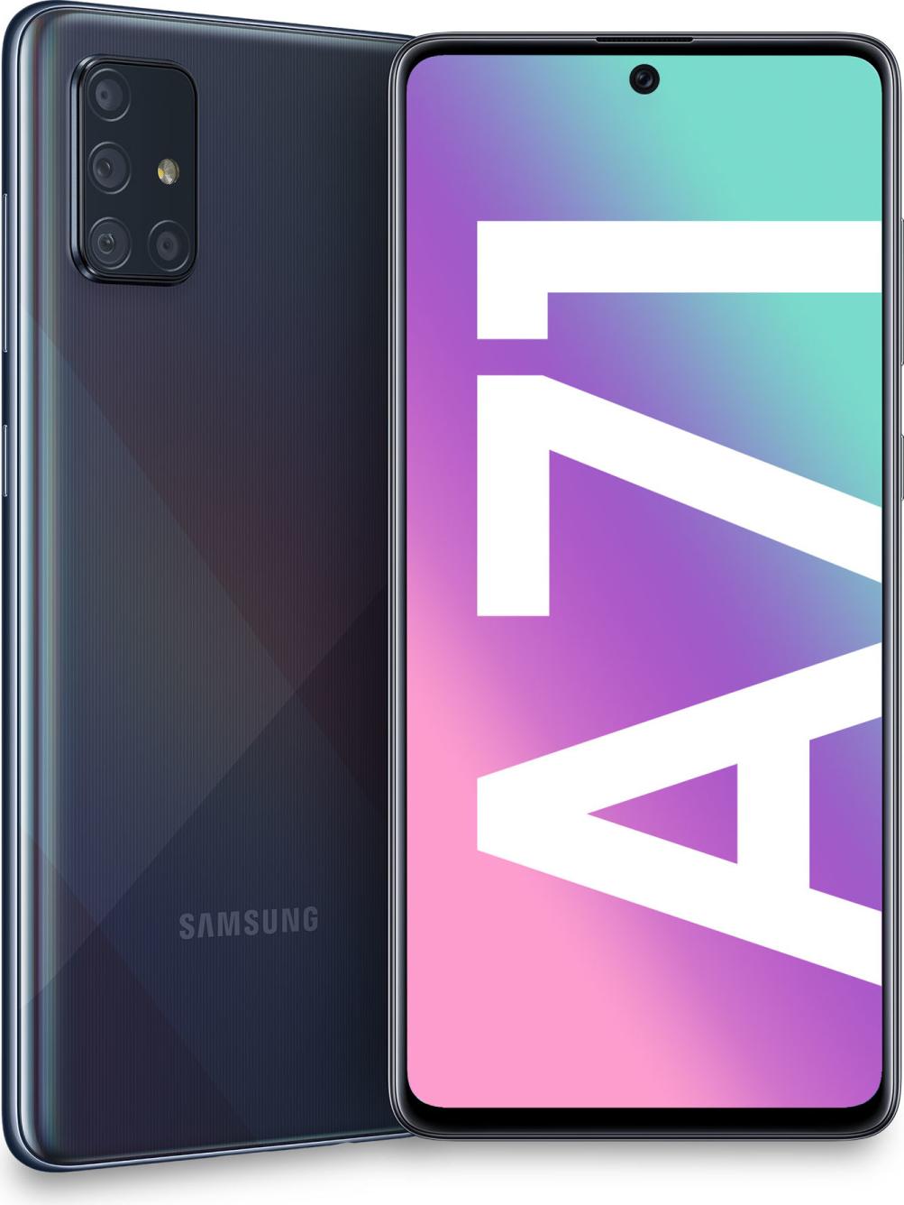 Samsung Galaxy A71 SM-A715F/DS, 17 cm (6.7"), 6 GB, 128 GB, 64 MP, Android 10, Schwarz