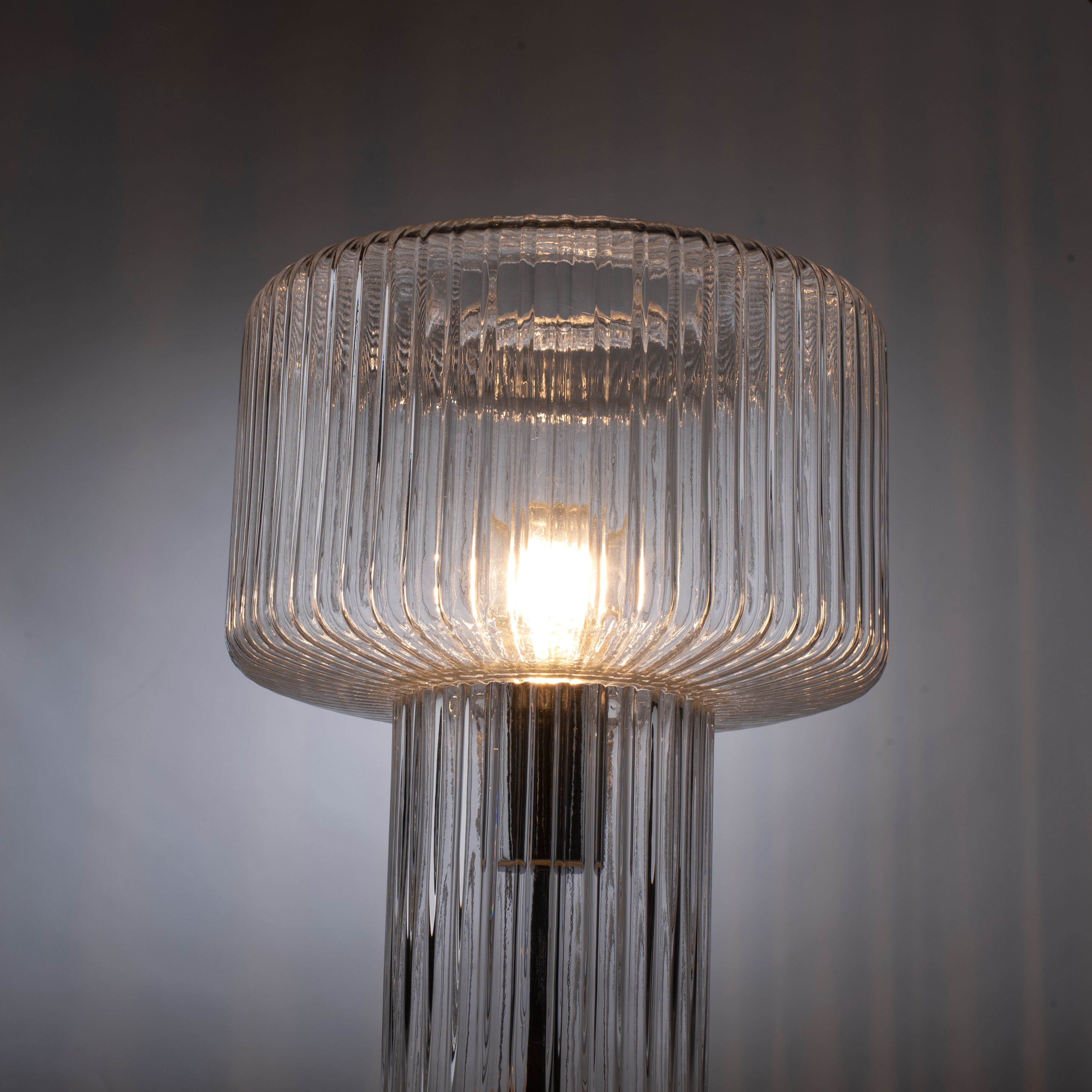 PAUL NEUHAUS Tischleuchte "FUNGUS", transparent, 1, Ø 25cm H: 34cm, 1 Stk., Leuchten, ExklusiveE27, Schalter, Schnurschalter, Tischleuchte