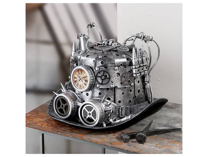 Hut-Zylinder Steampunk 26 x 21 x 31cm Silber