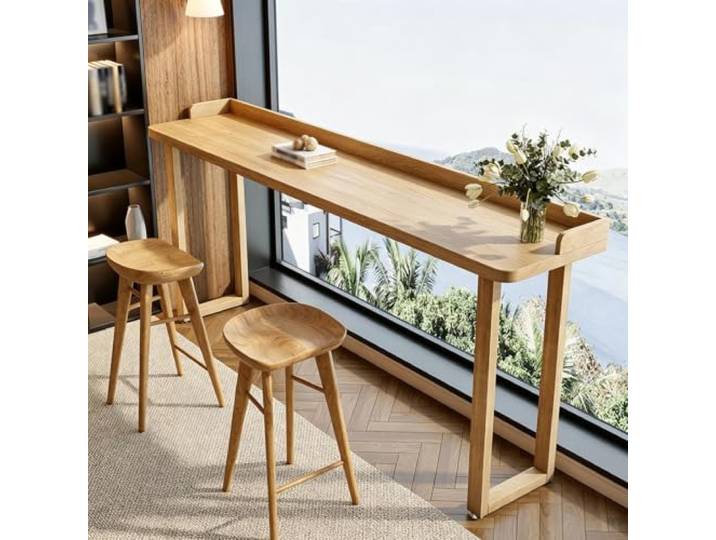 Schmaler Bartisch aus Massivholz, Industrieller Stehtisch für Küche Restaurant-Stehtisch Industriell Für Drinnen Und Draußen, Nutzbar Als Kücheninsel, Perfekt Für Küche, Restaurant Und Terrasse