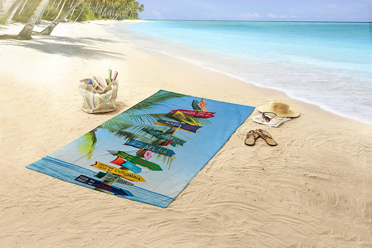 Good Morning Strandlaken Beach Sign Multicolour B: 100 cm, D: 180 cm