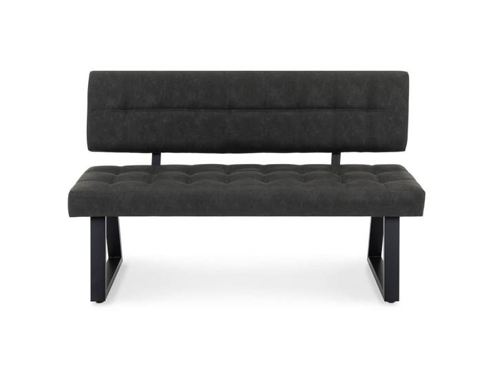 Idimex Esszimmerbank Korsi schwarz, Schwarz, Metall, Mode, 140x87x56 cm, Esszimmer, Bänke, Sitzbänke