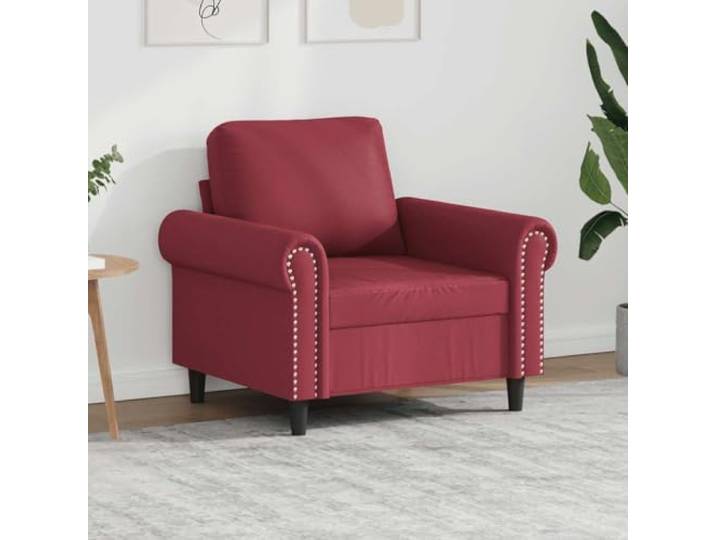 HEFZGDB Sessel Weinrot 60 cm Kunstleder Moderner Hingucker mit Langlebigem Kunstleder Robustem Metallgestell und Dicker Polsterung für Bequemes Entspannen Lesen Fernsehen
